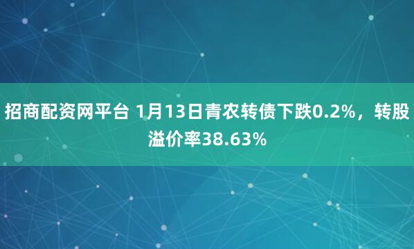 招商配资网平台 1月13日青农转债下跌0.2%，转股溢价率38.63%